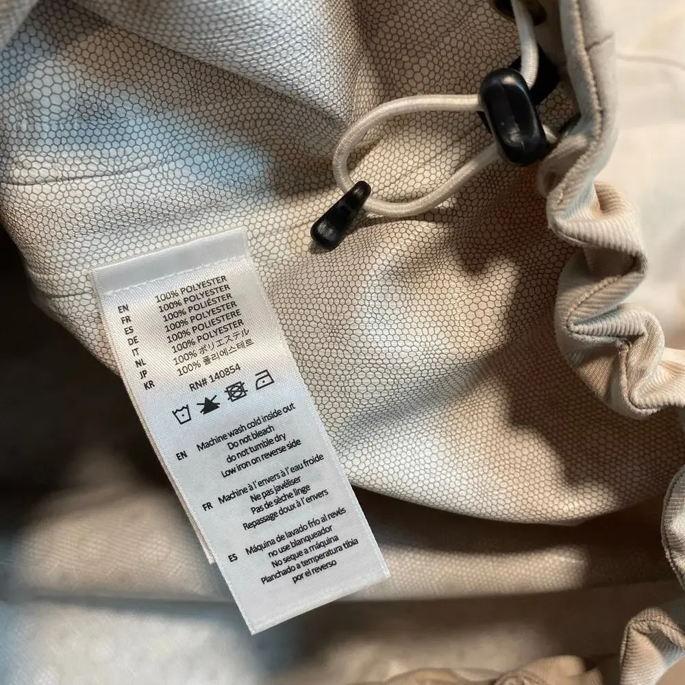 Poler Camp Vibes Hooded Rain Jacket Mens XL Cream Water Resistant Coat Zip Snap - Picture 7 of 9